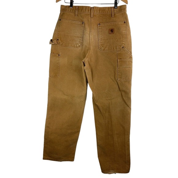 Carhartt Other - Carhartt Carpenter Sandstone Dungaree Double Knee Work Pants B136 BRN 33 x 34